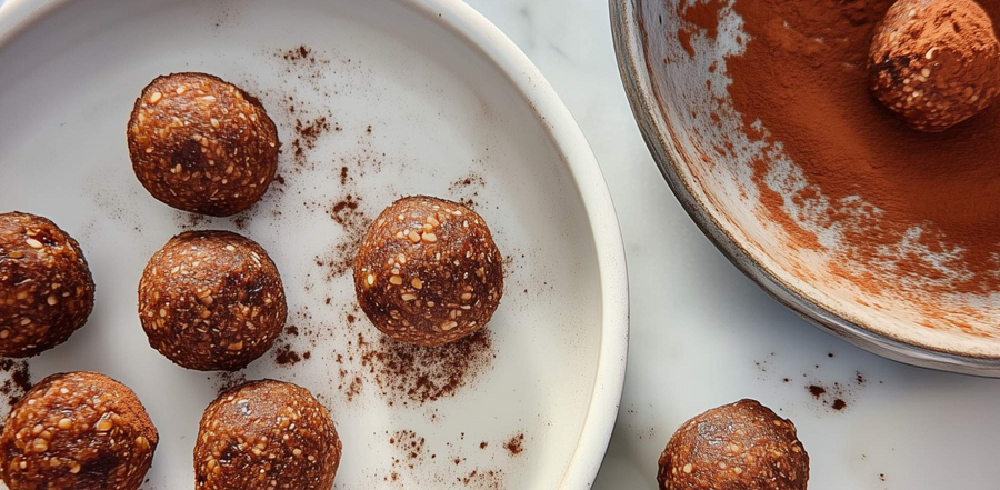 Kakao-Energy-Balls mit Datteln