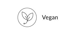 Vegan certification logo with leaves and text on a white background
